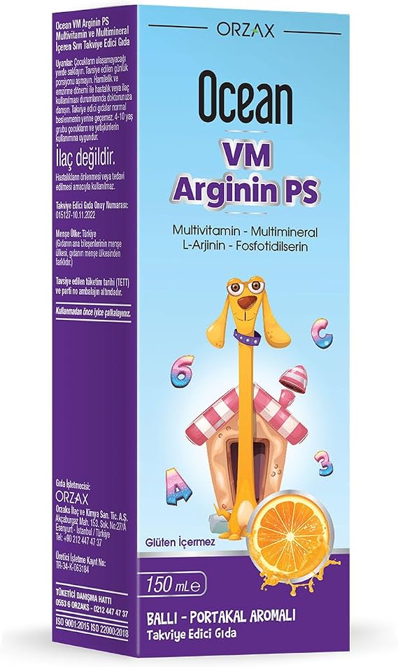 Ocean VM Arginin PS 150 ML Ballı Portakal Aromalı Şurup