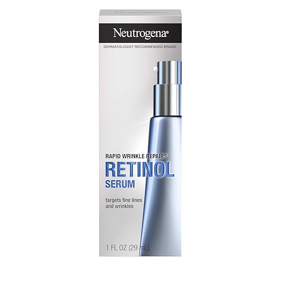 Neutrogena Rapid Wrinkle Repair Retinol Face Serum, Daily Anti-Aging Serum for Face with Retinol & Hyaluronic Acid to Fight Fine Lines, Wrinkles, Dark Spots, 1 fl. oz