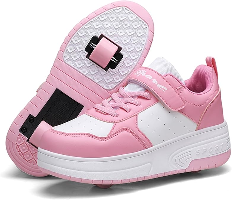 Roller Skate Shoes for Girls&Boys, Trainers Skating with Retractable Wheels-Stylish for Kids, Enhanced Safety Roller Sneakers - Perfect for Party, Birthday, Easter, Christmas