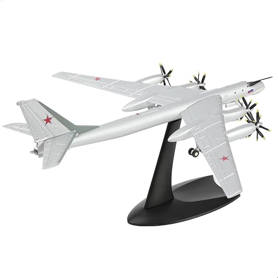 1200 Scale Tupolev Tu-95 Fighter Model Strategic Bomber Aircraft Models Tu-95 Bomber Soviet Air Forces Military Metal Diecast Airplane Model Kit for Adult Collection or Gift