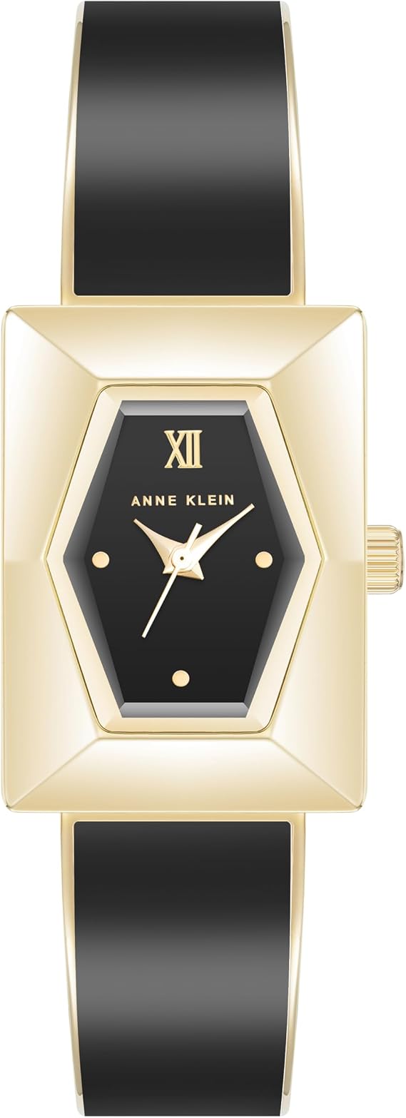 Anne Klein Women's Bangle Watch, black/gold, Classic