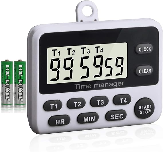 XREXS 4 Channels Digital Kitchen Timer