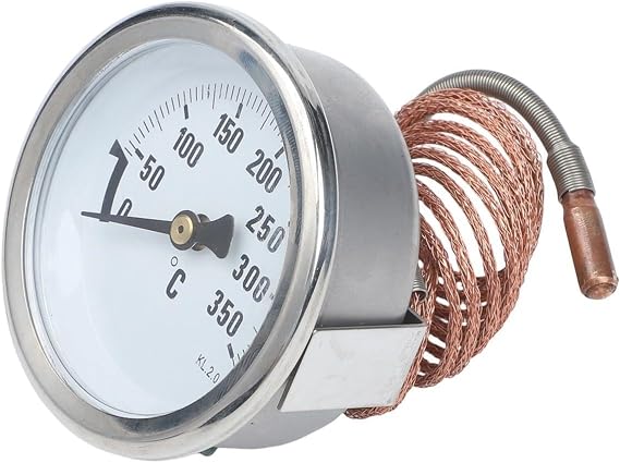 for Dial Capillary Oven Thermometer 0-350C, 1m Probe Metal Temperature Sensor for Pizza Toaster Ovens Heaters Boilers Fridges