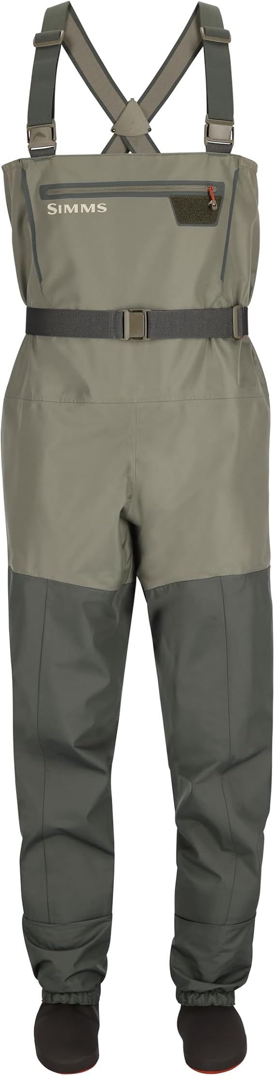 Simms Men's Tributary Stockingfoot Fishing Waders Breathable Waterproof Chest Waders with Neoprene Stockingfeet, Basalt