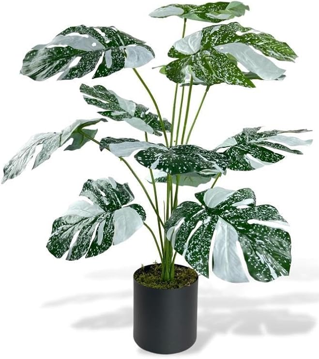 Monstera Green White Camel Base 12dal 70cm Salon Flower Artificial Plant In Artificial Flower Pot