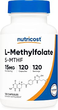 Nutricost L-Methylfolate 15mg, 120 Capsules 5-MTHF - Vegan, Non-GMO, Gluten Free