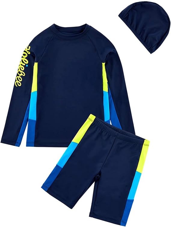Boys Swimsuits UPF 50+ Sun Protection Rash Guard 2 Piece Kids Bathing Suit 4-16 Years