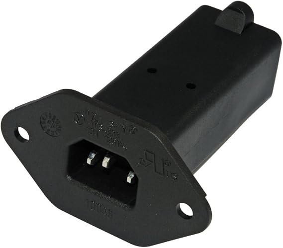 Conntek 301308-FG IEC C14 with Mounting Holes to NEMA 5-15R (U.S. Female Connector) Plug Adapter
