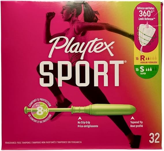 Playtex Plastic Tampons Sport Fresh Balance Multi-Pack Regular/Super Lightly Scented - 16 Count (Pack of 2)