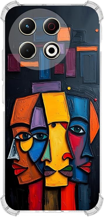 Tecno Spark 30 Pro ile uyumlu Köşe Korumalı Kılıf Metamorfoz Trinite Tasarımlı Uv Baskılı