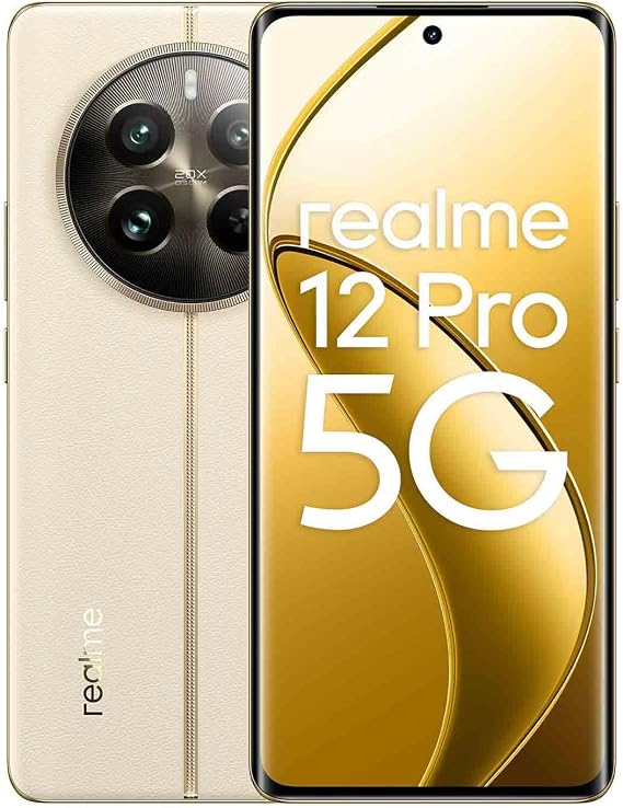 realme 12 Pro 5G Smartphone, 8+256GB, Sony IM890 OIS Camera, 2X Optical Zoom Phone, Qualcomm Snapdragon 6 Gen 1 Processor, 120Hz Curved Screen, 67W Super Fast Charging, Dual SIM, Beige