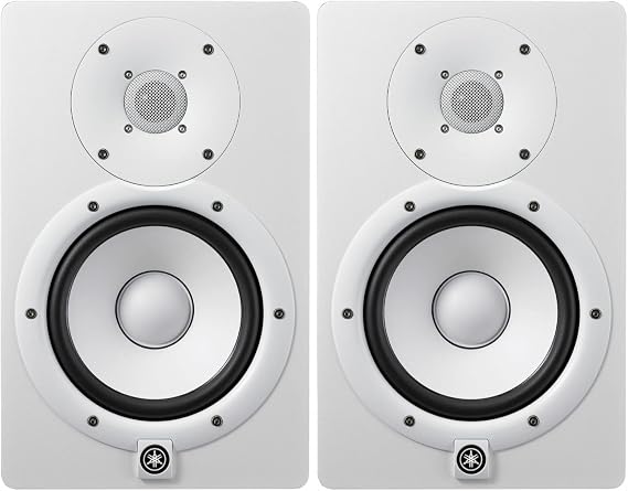 YAMAHA HS7W 6.5-Inch Powered Studio Monitor (White, 2-Pack) Bundle (2 Items)