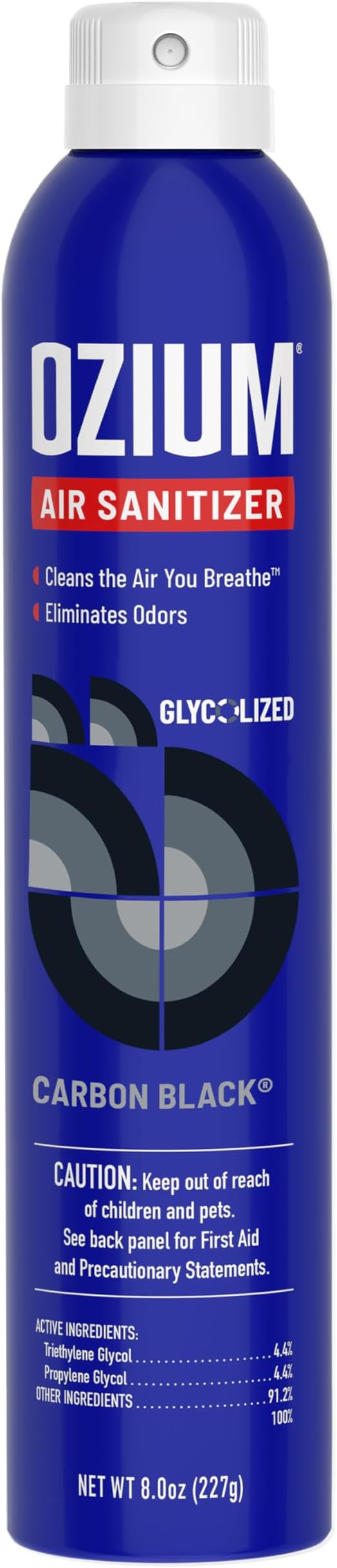 Ozium 8 Oz. Air Sanitizer & Odor Eliminator Spray | For Home, Car, and Office, Carbon Black, 1 Pack