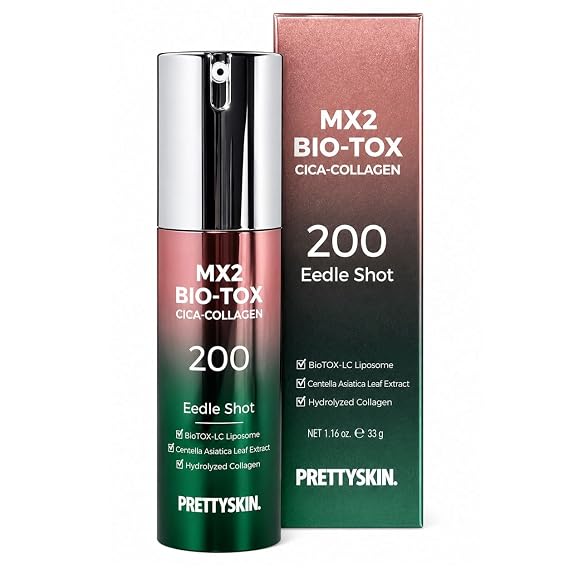 PRETTYSKIN MX2 BIO-TOX Eedle Shot 200 Serum, Cica, Collagen 1.16 fl.oz