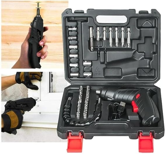 Electric Screwdriver Set,47PCS Electric Screwdriver Set 3.6V Cordles Drill Screwdriver Kit Portable Repair Tool High Precision Power Tools Foldable