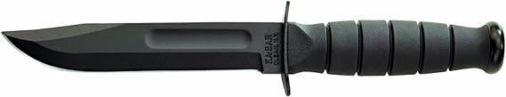 Ka-Bar Short Black Straight Edge Knife, Clampack