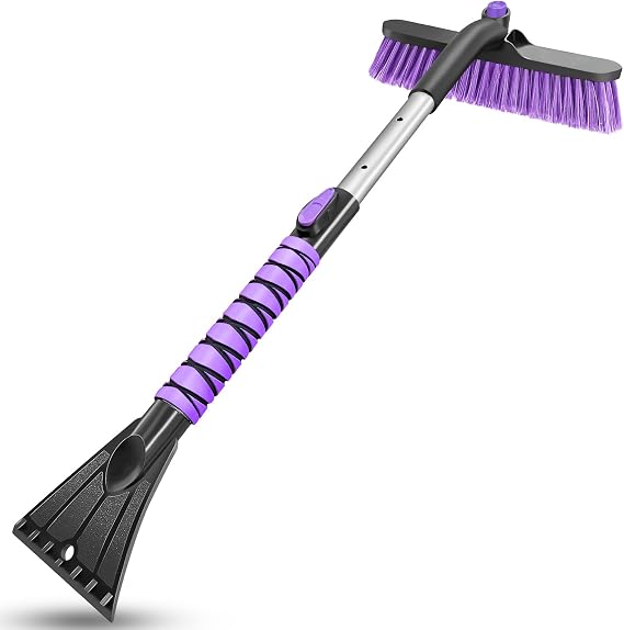HEEYA Ice Scraper with 12.6 Inch Large Brush Head, Snow Brush for Car