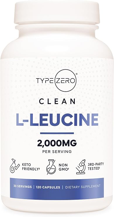 Type Zero L-Leucine Capsules (2000mg) 120 Capsules, 30 Servings