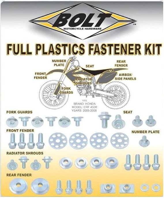 Bolt Motorcycle Hardware (HON-0007124) Full Plastics Fastener Kit