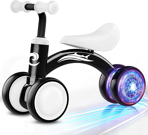 Gamfeiny Colorful Lighting Baby Balance Bike Toys for 1 Year Old Boy Girl Gifts, 10-36 Month Toddler Balance Bike, No Pedal 4 Silence Wheels & Soft Seat First Riding on Toys, 1st Birthday Gifts