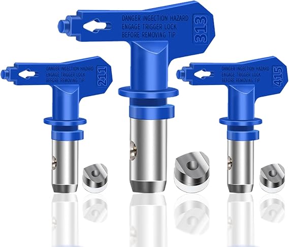 Reversible Spray Tip Nozzles Paint Spray Tips Airless Sprayer Nozzles Airless Sprayer Spraying Machine Parts for Homes Buildings Decks or Fences 211, 313, 415