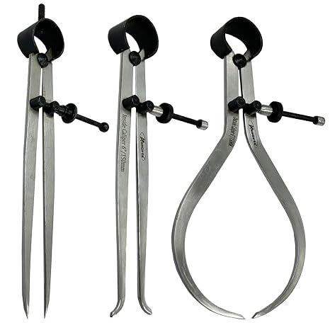 3 Pieces Spring Caliper Set - Inside, Outside & Divider 6" inch (150 mm)-Measuring Tool, Workshop, Toolroom