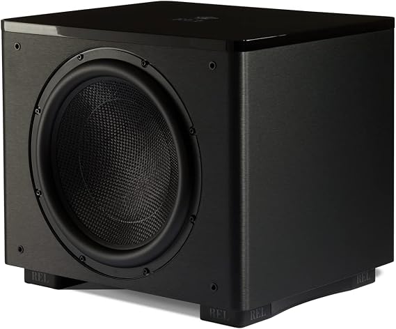 REL HT/1510 Predator 15-Inch Powered Subwoofer Impactful Deep Bass for HiFi Home Theater, Audiophile Stereo Systems & Surround Sound. Premium High-End Subwoofer Design in Line Grained Black Finish