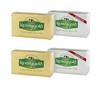 Kerrygold Pure Irish Butter Variety Pack - 2 Salted (8 ounce) and 2 Unsalted (8 ounce)