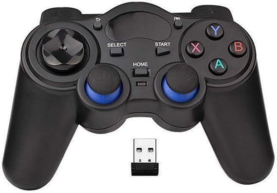 USBワイヤレスゲームコントローラー ゲームパッド PC/ノートパソコンコンピュータWindows XP/7/8/10 & PS3 & Android & スチーム用 - ブラック ブラック