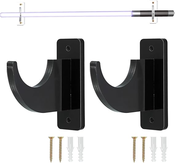 uxcell Sword Wall Mount Holder, 1 Set Acrylic Light Saber Display Hanger Wall-Mounted Sword Stand Display for Light Saber Sword Wall Bracket, Black