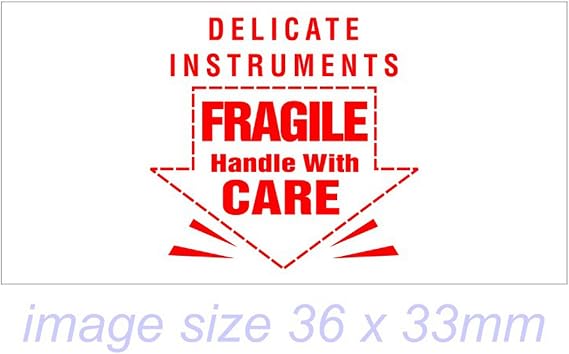 Fragile - XStamper RED Classix P14 Delicate Instruments Fragile for Mail Self-Inking Rubber Stock Stamp