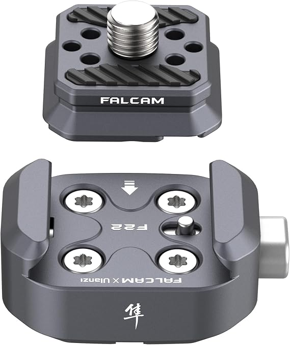 ULANZI F22 Quick Release Plate, Camera Mount Thread Adapter Seat Quick Setup Kit with 1/4" Screw to F22 QR System for Canon/Sony/Nikon Cameras/DJI/Moza Stablizers Switch Between Tripod/Monopod/Slider