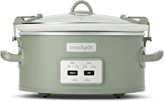 Crock-Pot Locking Lid 6qt Cook and Carry Programmable Slow Cooker Moonshine Green Green