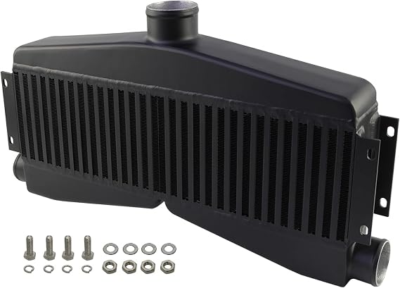 Universal Twin Turbo Intercooler Bar&Plate Custom 24"x7"x3.5" Core (2 In/1 Out) 400-800HP 2.5" Inlet 3" Outlet Black