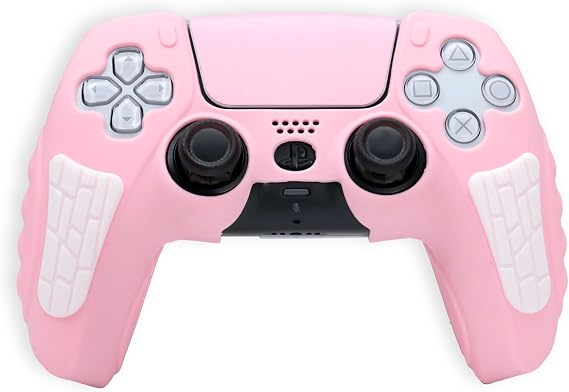 PS5 Controller Protector Cover, Pink Silicone Skin for PS5 Controller - Soft, Comfortable, and Anti-Slip Protective Cover for Girls and Women