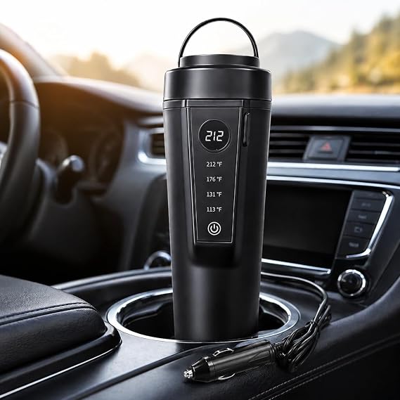 12V/24V Car Kettle, Portable Kettle for Hot Water (BLACK)