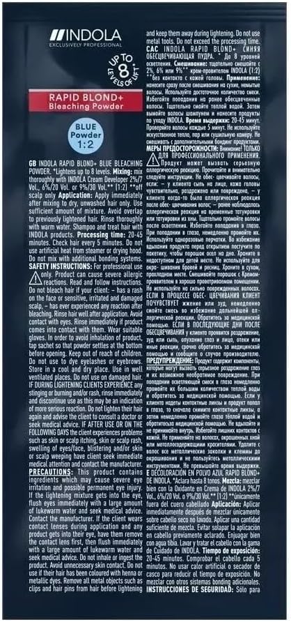 Indola Profrssional Rapid Blond Blue Dust-Free Bleach Sachet 30g