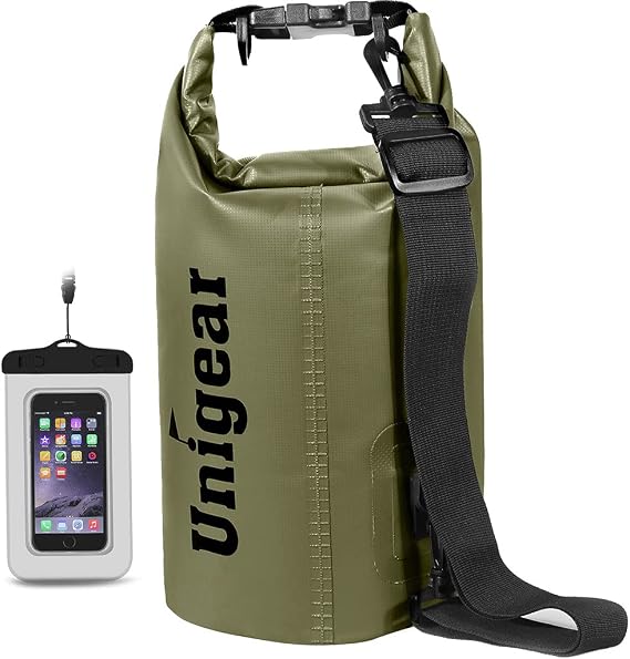 Unigear Floating Waterproof Dry Bag for Kayaking, 2L/5L/10L/20L/30L/40L | Lightweight Gear Storage, Waterproof Phone Case Included, For Boating, Fishing, Swimming, Camping, Beach And Paddle Boarding