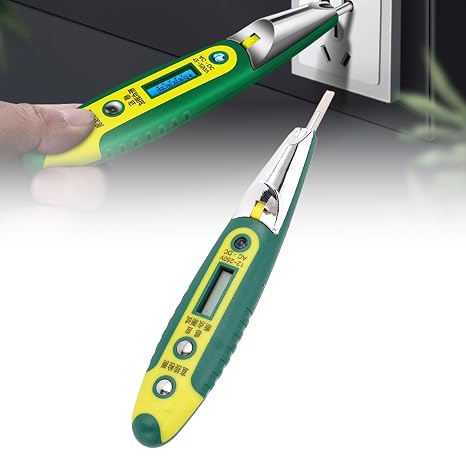 Voltage Tester & Detector Pen, Electric Voltage Power Detector Sensor with 12 220V AC Range, Non Pen Stick Design Featuring Digital Display Screen and Light
