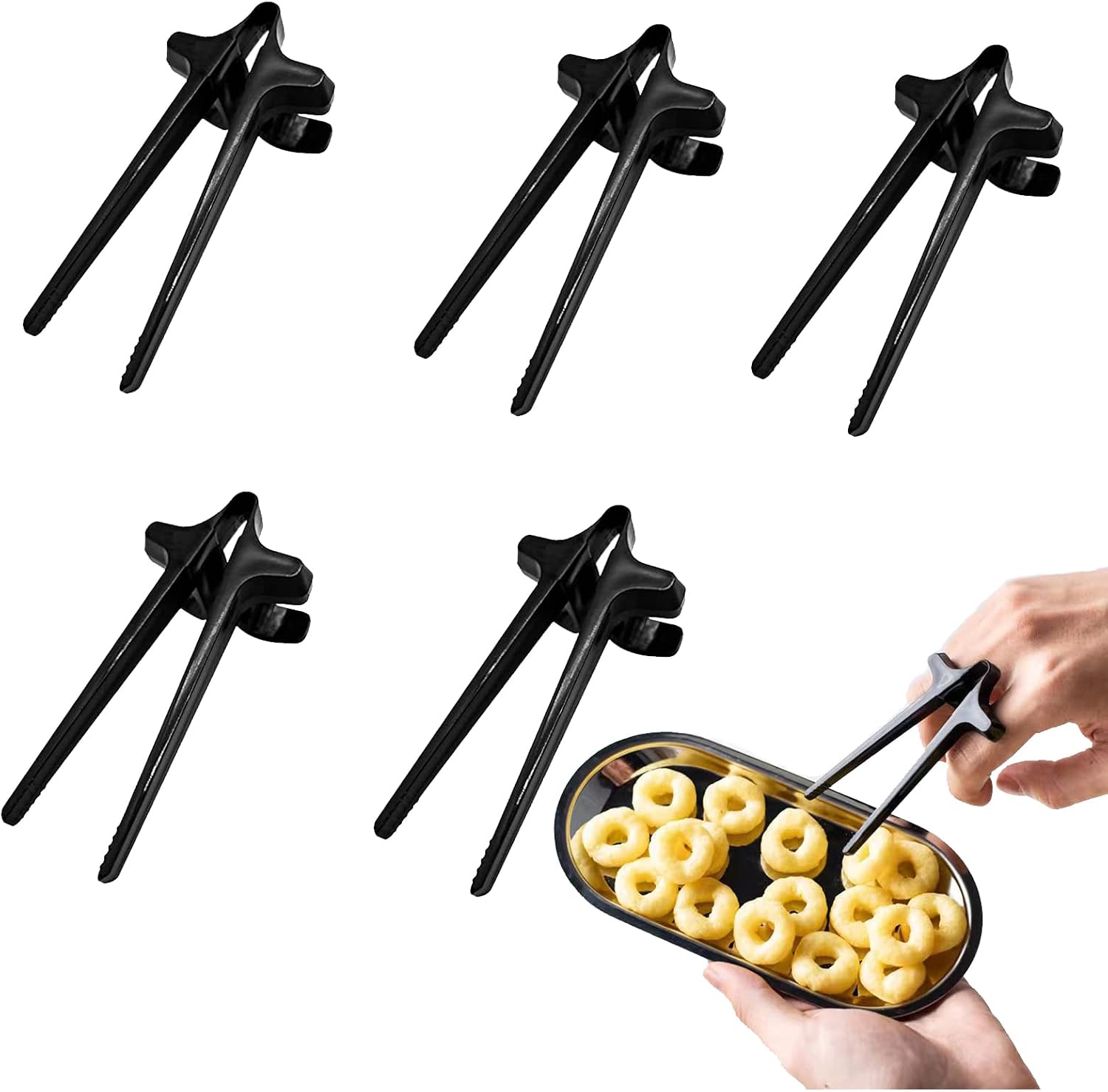 Snack Finger Chopsticks for Gamers,5 Piece Reusable Snack Clips,Chip Finger Pliers, Gamer Accessories, Lazy Assist Accessories for Gamers