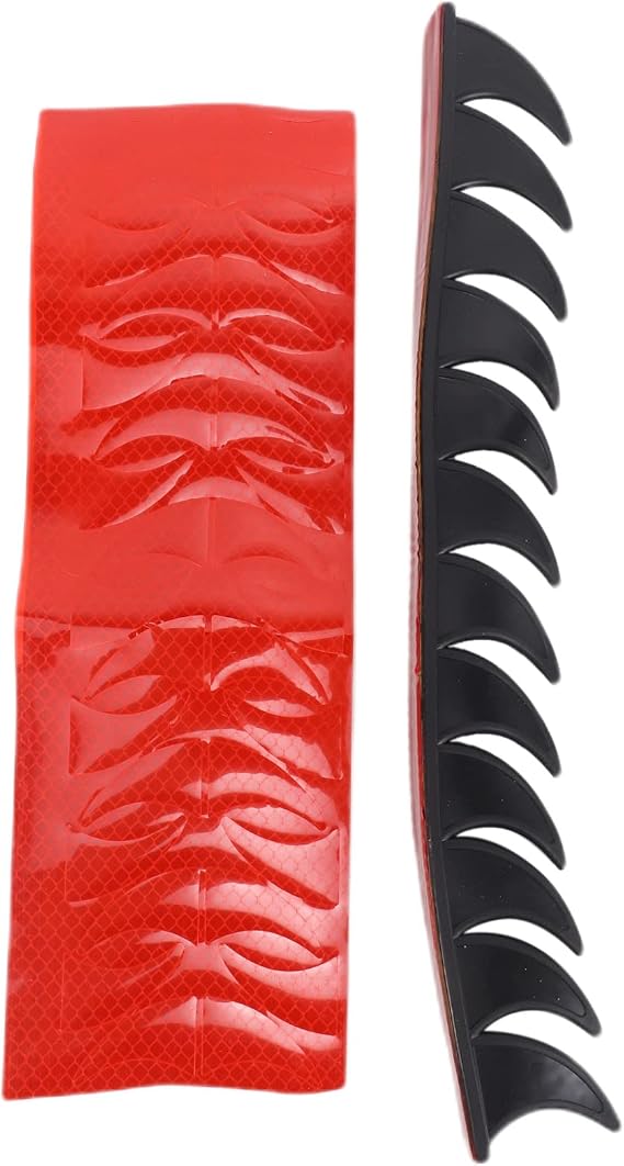 Reflective Motorcycle Helmet Mohawk Spikes Rubber Camber Saw with Red Helmet (Helmet Not Included)