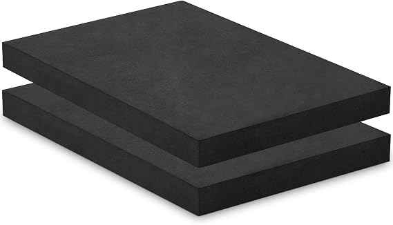 Amylove 2 Pcs Thermoform Molding Foam Sheet 12 x 8 x 1 Inch Black