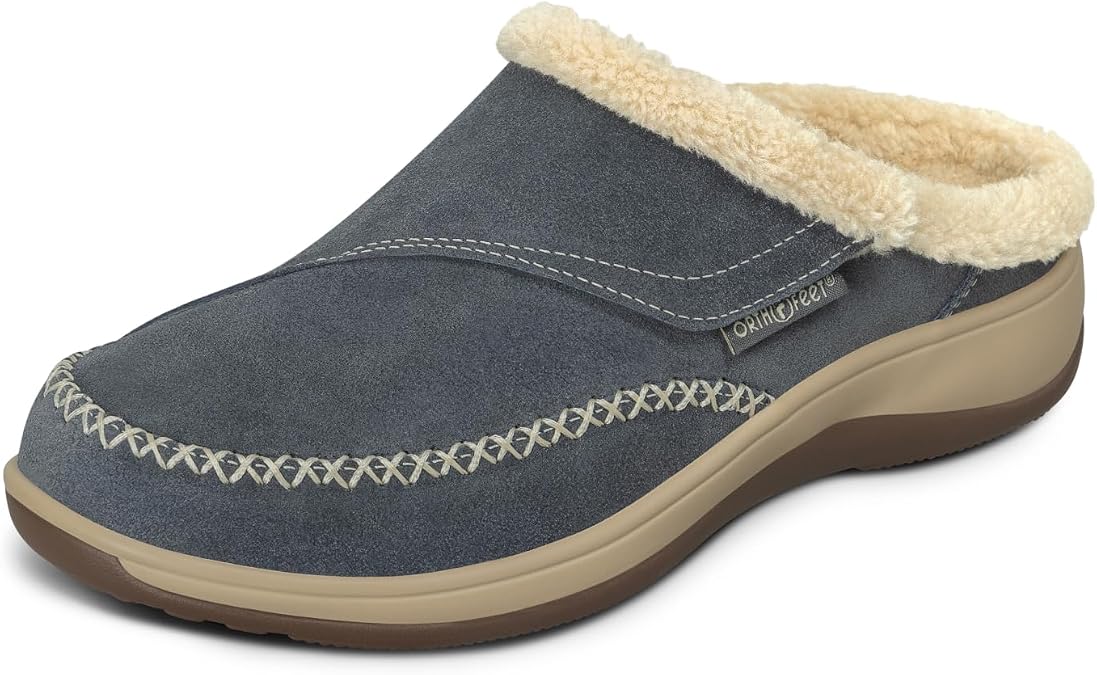 Orthofeet Charlotte Orthopedic Women's Slippers, Grey, Size 7