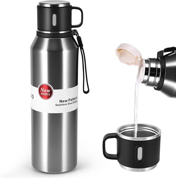 ZONJIE Vacuum Insulated Bottle 1.5L Vacuum Flask for hot Drink Multifunctional Cup Lid Hot Water Flasks Stainless Steel Water Bottle Insulated Double Wall Coffee Flask for Outdoor Home Office