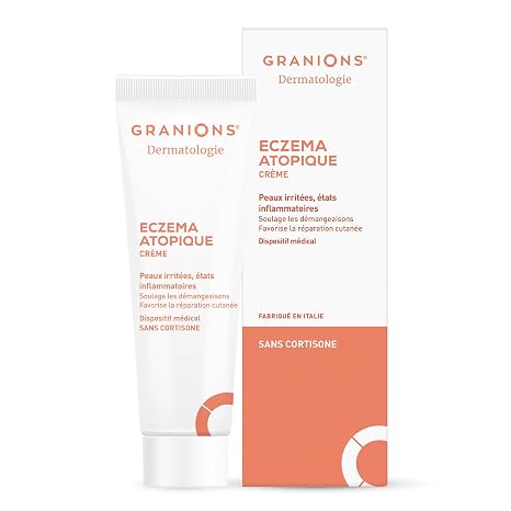 ECZEMA Creme – Beruhigende Feuchtigkeitscreme – Centella – gereizte Haut – Granionen Dermatologie – Juckreiz und Hautreparatur – Hyaluronsäure + Centella Asiatica – ohne Cortisone – 30 ml