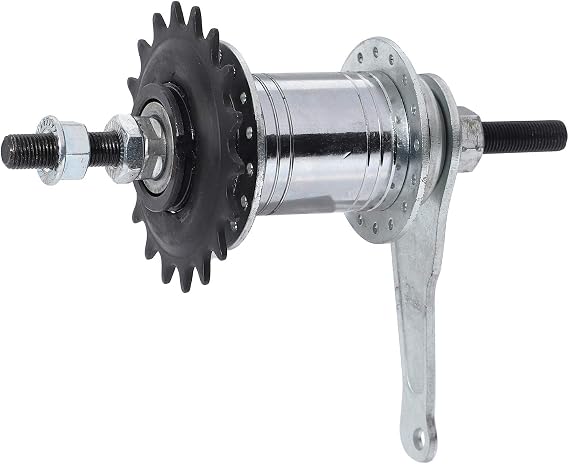 36 Hole Reversing Ride Backwards Brake Fixed Gear Bike Rear Hub Aluminum Alloy Bicycle Bike Coaster Brake Rear Hub, silver