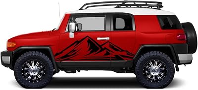 Factory Crafts Trek Side Graphics Kit 3M Vinyl Decal Wrap Compatible with Toyota FJ Cruiser 2007-2014 - Matte Black