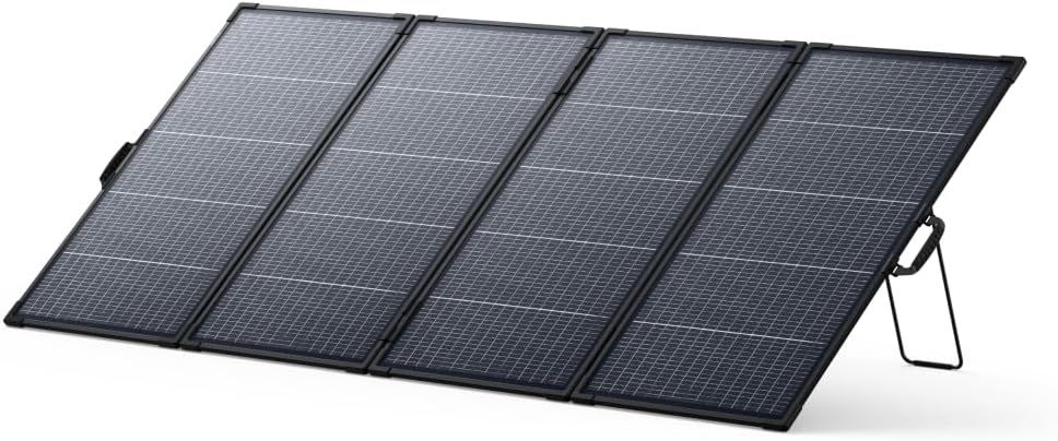 Anker Solix PS400 Dual Portable Solar Panel, Double-Sided Generation, 400 W Solar Panel, Solar Charger, Solar Panel, Long Life, 10 Years Life, 25% High Conversion Efficiency, IP68 Dustproof, Waterproof, Easy Connection, Foldable, Portable, Outdoor, Disaster Prevention, Camping, Portable Power Supply, Anchor