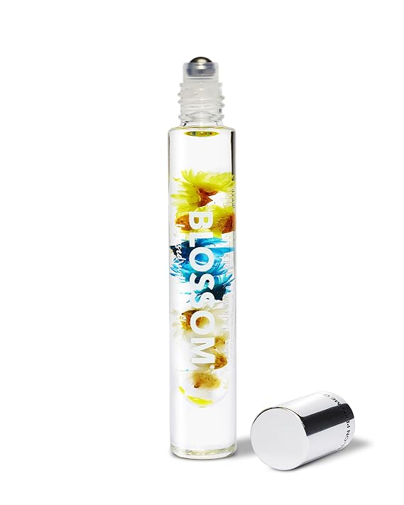 Blossom Roll on Perfume for Women Alcohol Free Rollerball Perfume Oil with Essential Oils, Infused with Real Flowers, Made in USA, 0.20oz (Vanilla, Amber), Vanilla Orchid