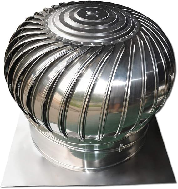 Turbine Ventilator,Roof Ventilator 304 Stainless Steel Exhaust Cap Flue Waterproof Vent (Size : 150mm)